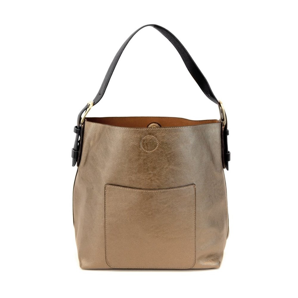 Susan Joy Bronze and Black Hobo Bag
